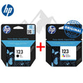 Cartouches d'Encre HP 123 Originales – Noir & Trois Couleurs pour HP DeskJet